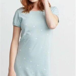Marine Layer Reese T-Shirt Dress - Women's Small - Seafoam Dot